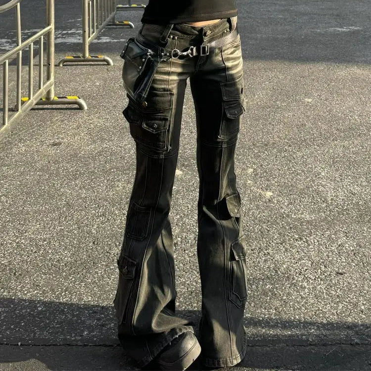 Spodnie Deeptown Punk Women Flared Jeans