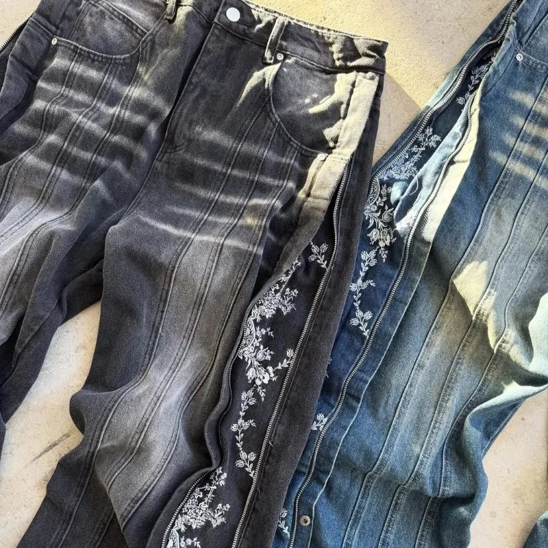 Flower Baggy Jeans