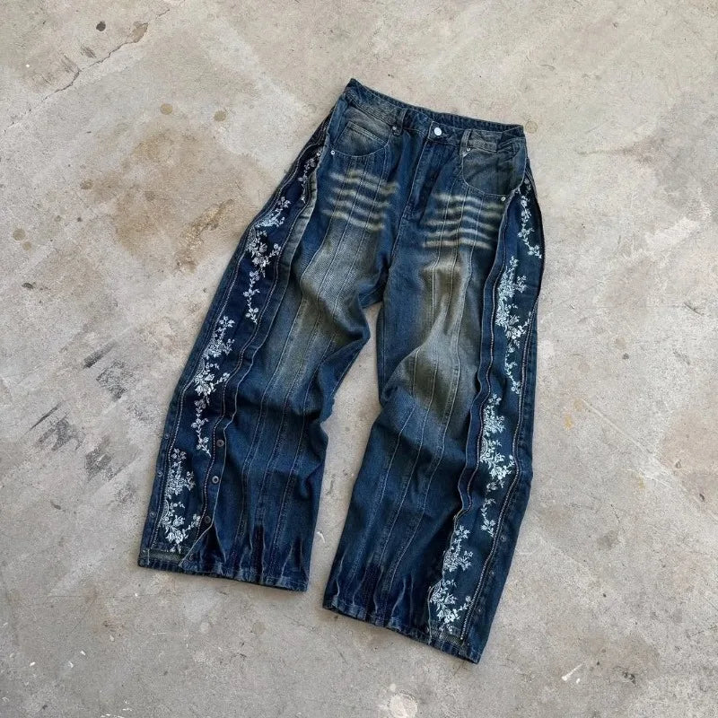 Flower Baggy Jeans