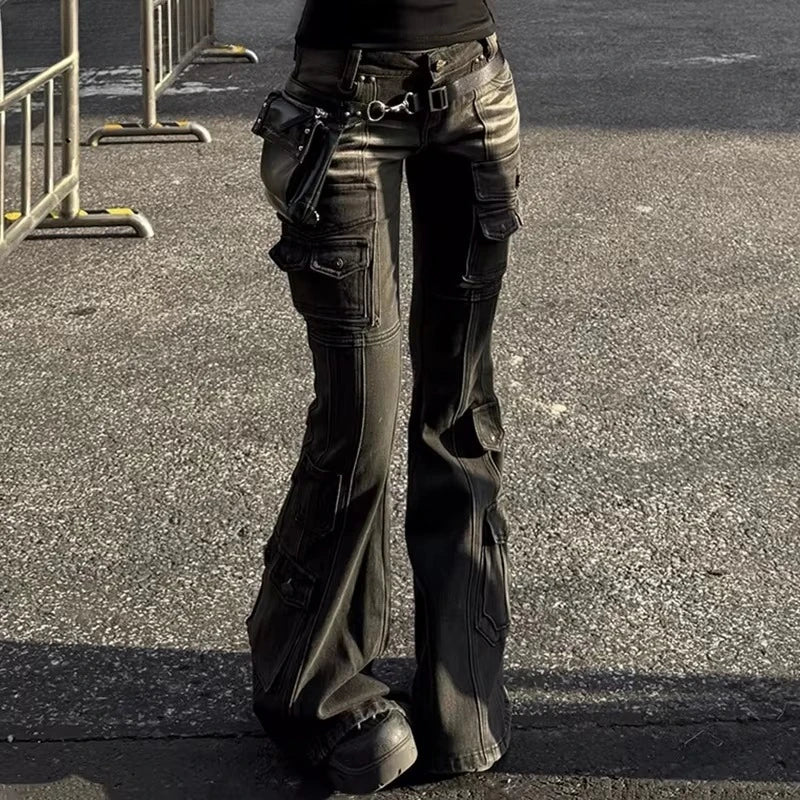 Spodnie Deeptown Punk Women Flared Jeans